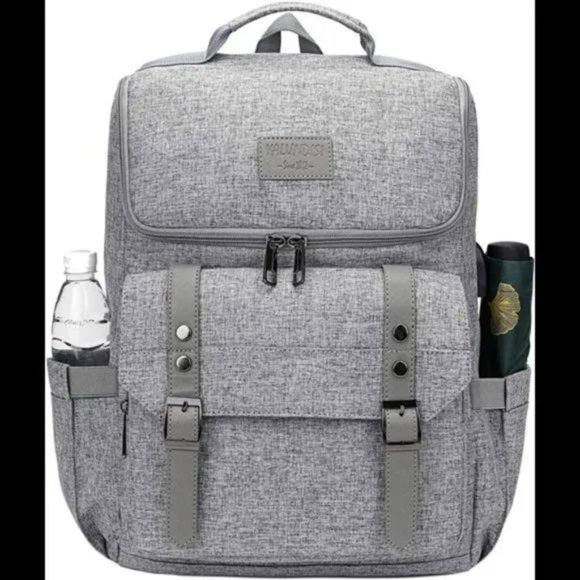 New Backpack Travel Laptop Backpack with usb Charging Fits 15.6 Inch Laptop Grey - Picture 2 of 7